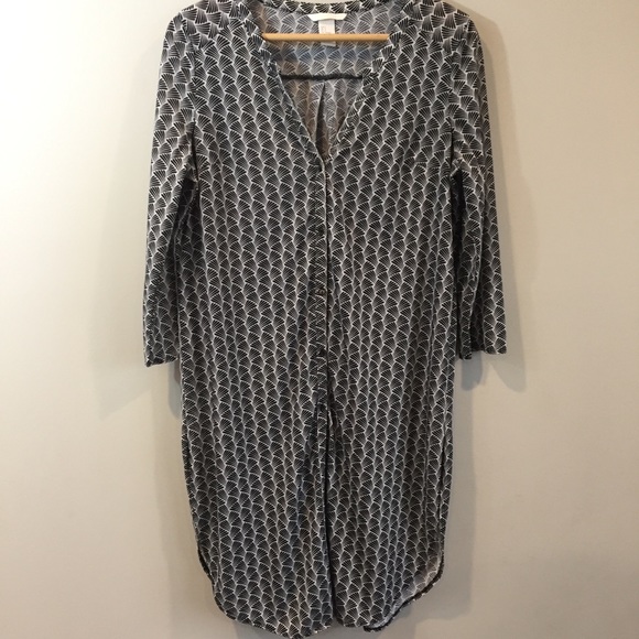H&M Black & White Button Down Shirt Dress Small - Picture 2 of 8